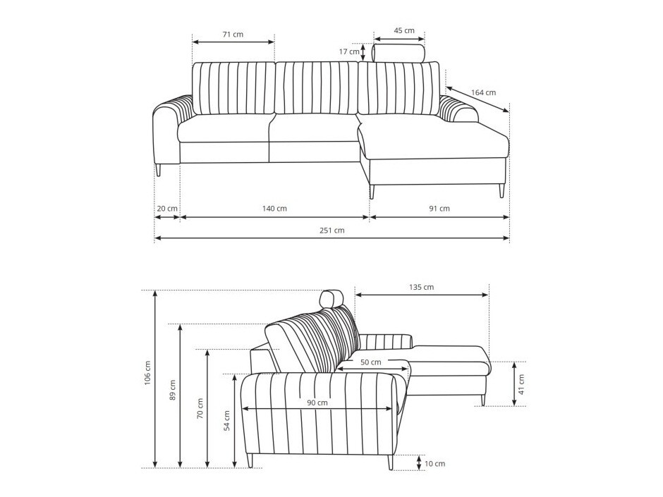 Γωνιακός Καναπές Kingston 165 (Velluto 16)