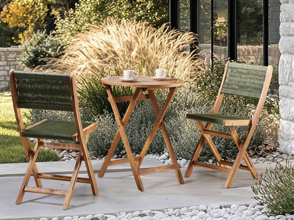 Σετ επίπλων μπαλκονιού Bensevu 102 (Ακακία + Πράσινο)