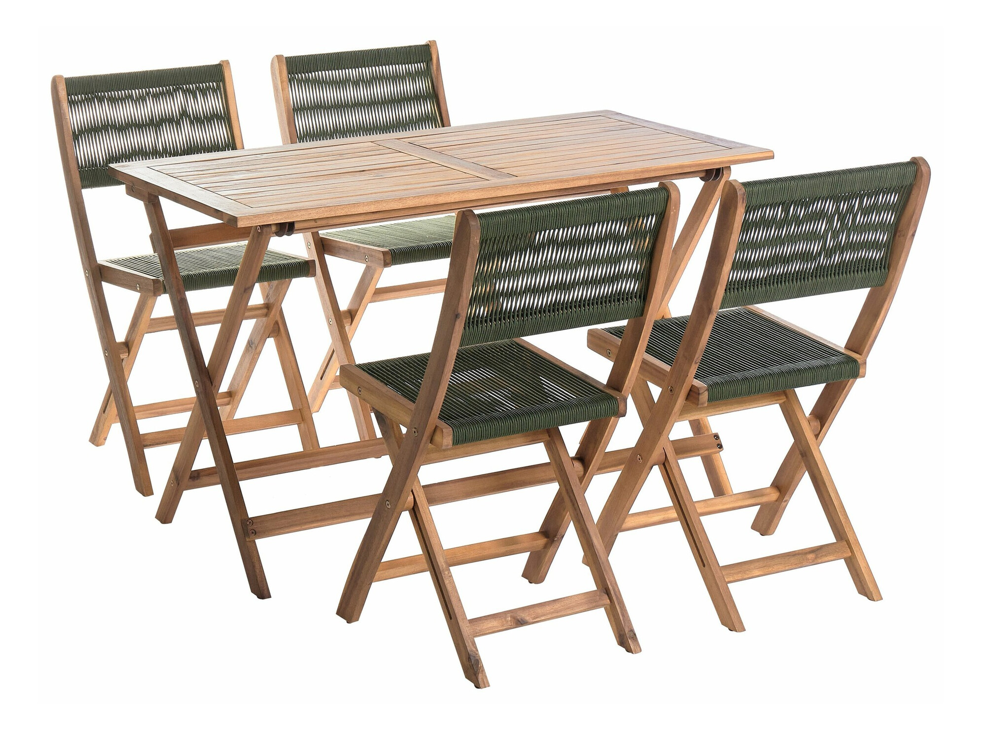 Σετ Τραπέζι και καρέκλες Bensevu 100 (Ακακία + Πράσινο)