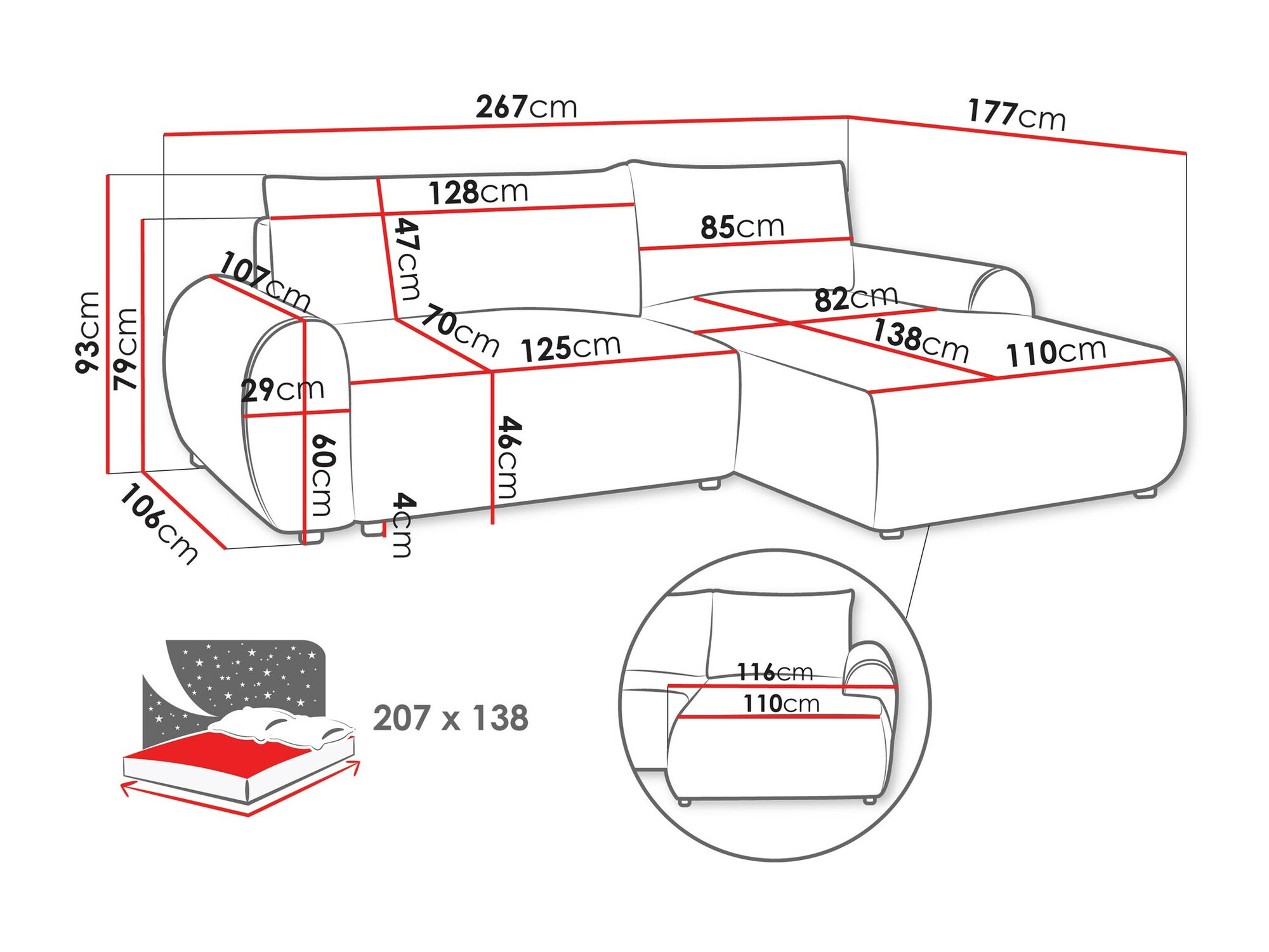 Γωνιακός Καναπές TrendyNest Strigina (Tilia 86)