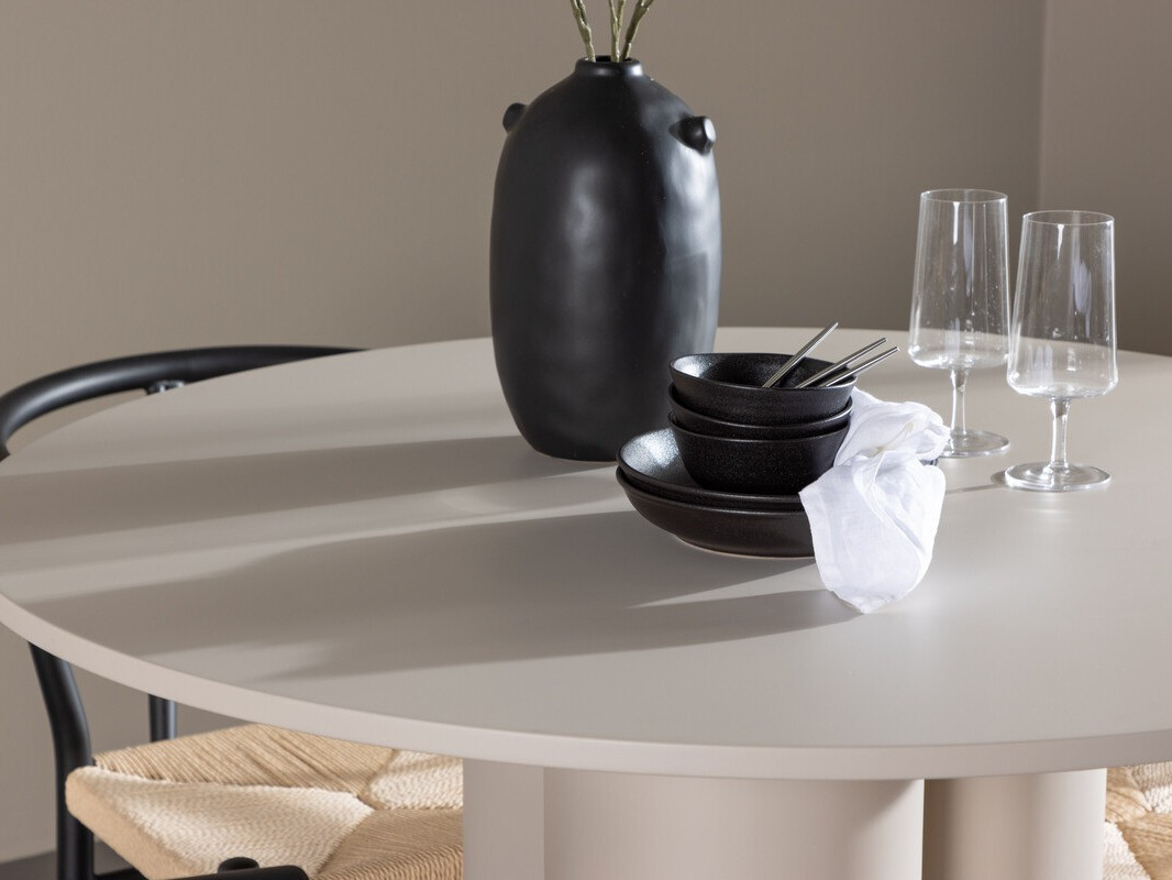 Σετ τραπεζαρίας Dallas 4688 (Μαύρο + Μπεζ)