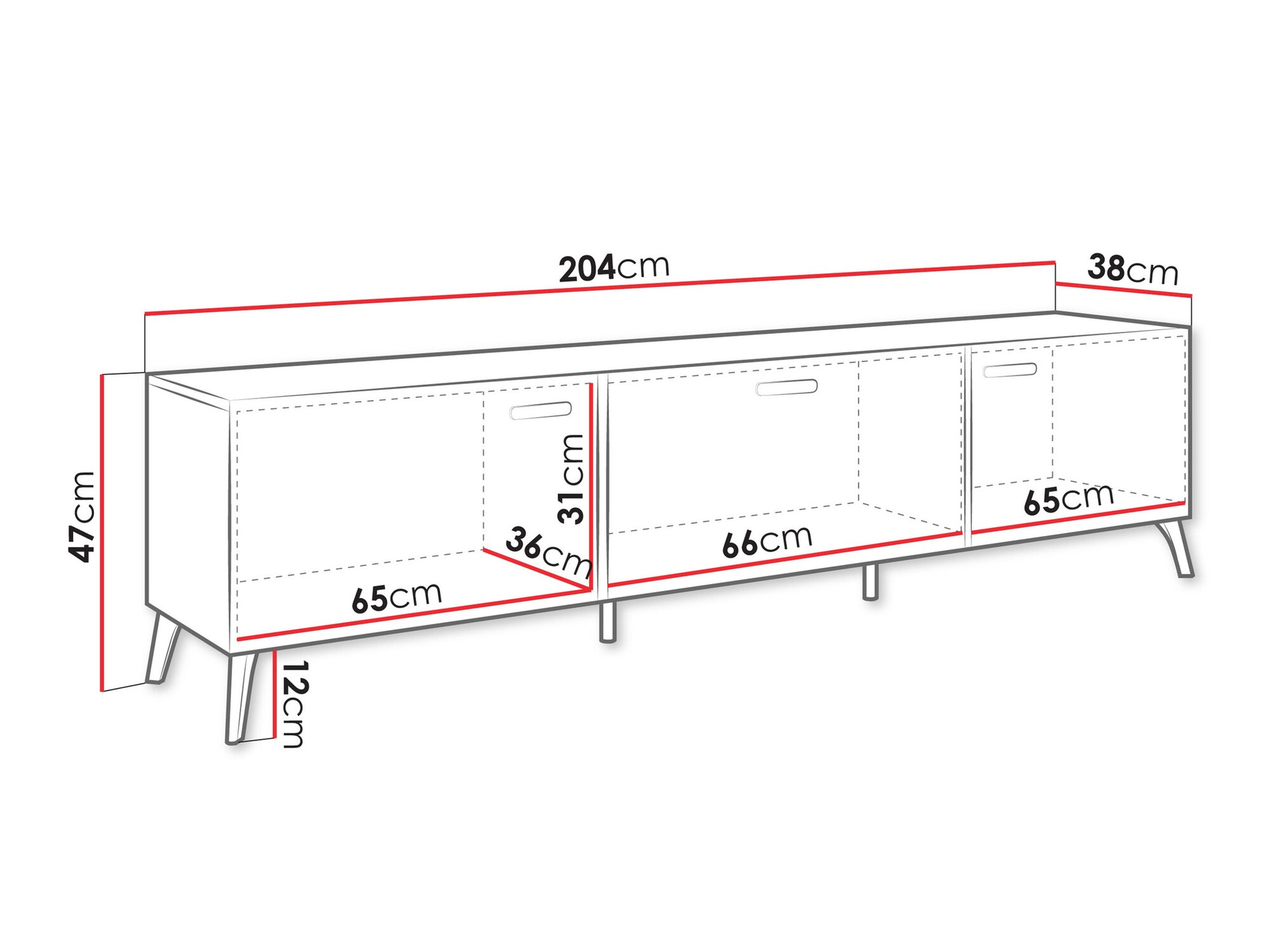 Έπιπλο τηλεόρασης Comfivo Capella I (Άσπρο + Γυαλιστερό λευκό)