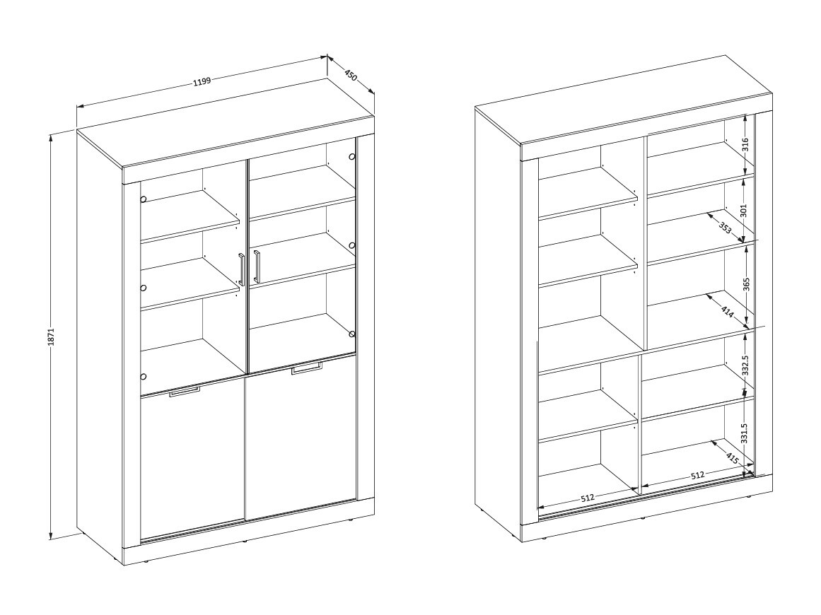 Bookcase Melmava 100