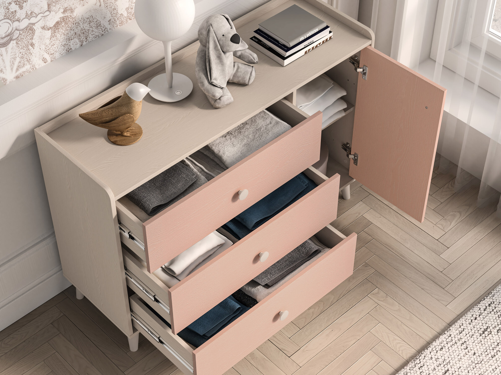 Chest of drawers Tortoli 104 (Pink)