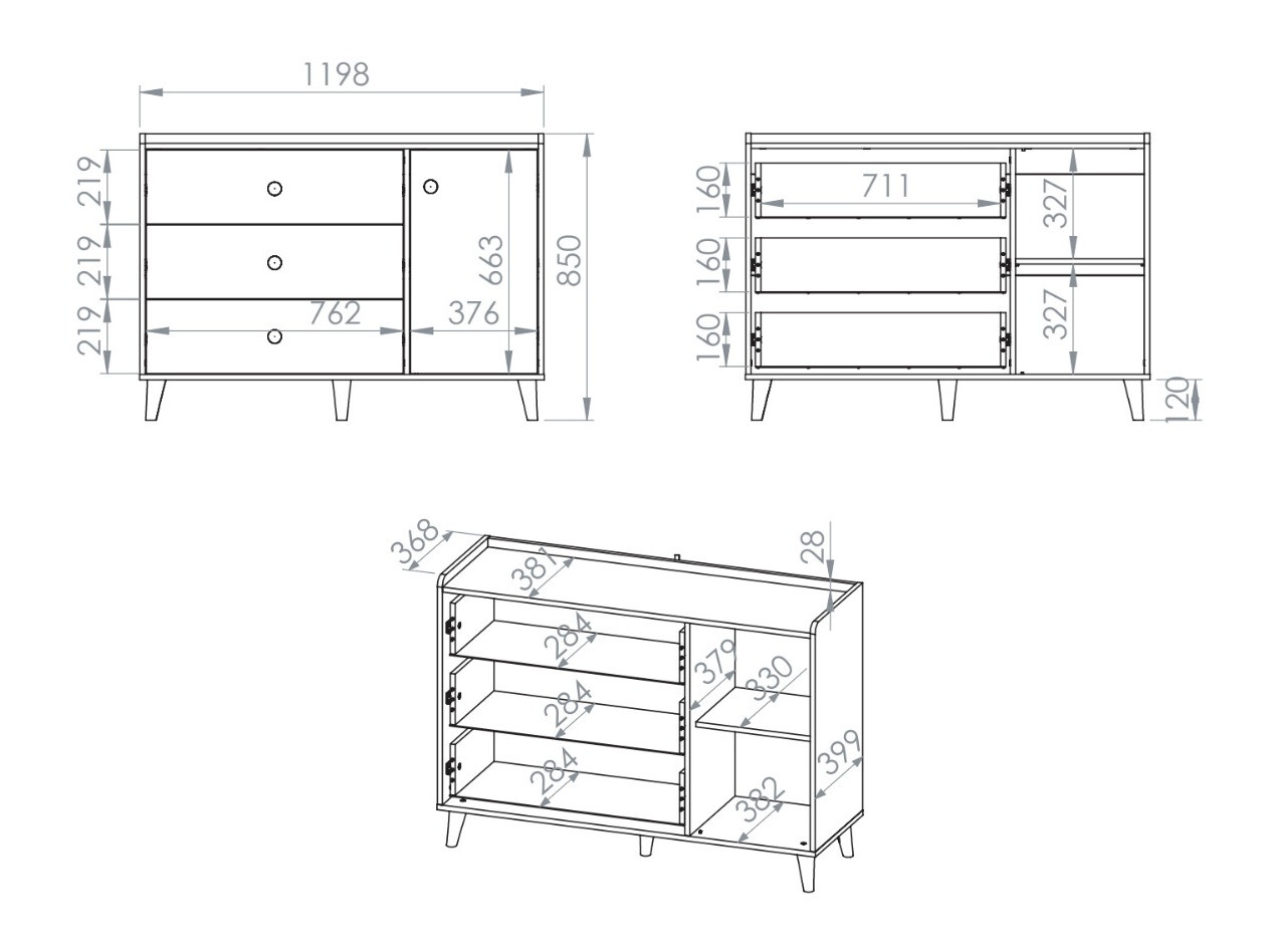 Chest of drawers Tortoli 104 (Pink)