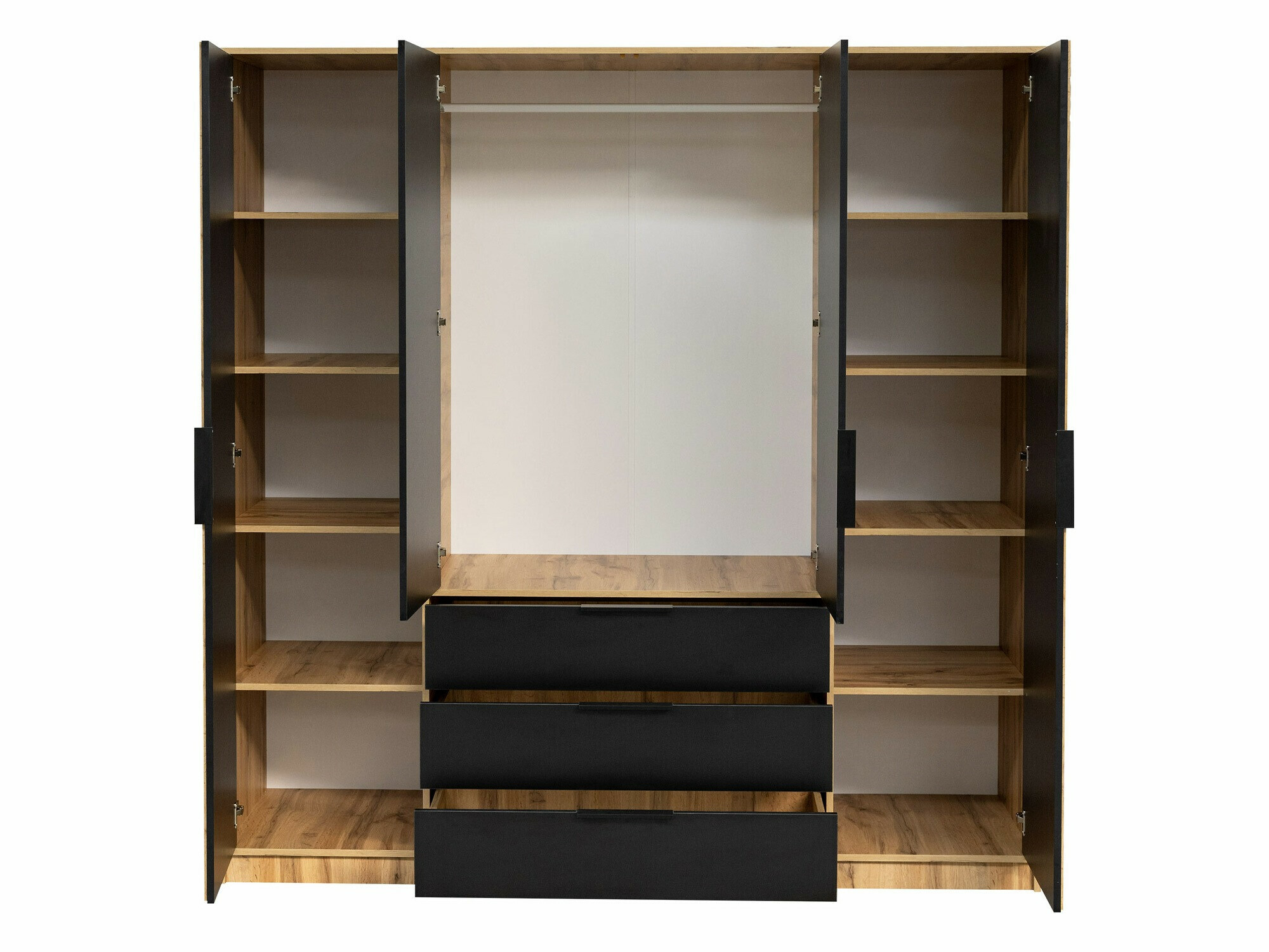 Ντουλάπα Collis II (Δρυς wotan + Μαύρο)