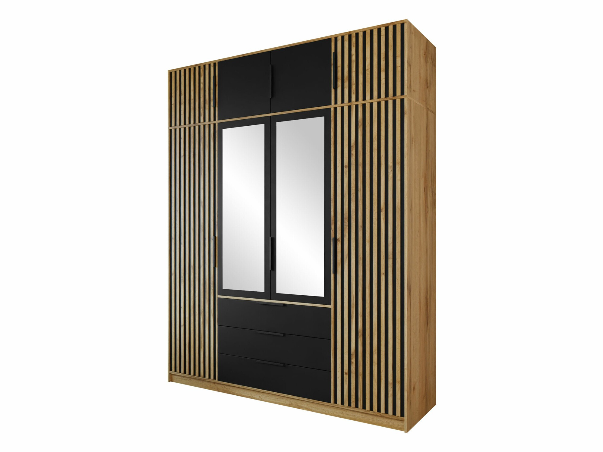 Ντουλάπα Collis II (Δρυς wotan + Μαύρο)