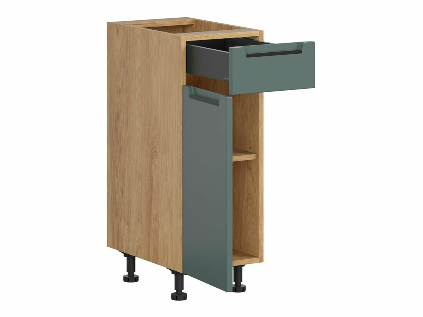 Modular cabinet with drawer and doors Riso Green 102