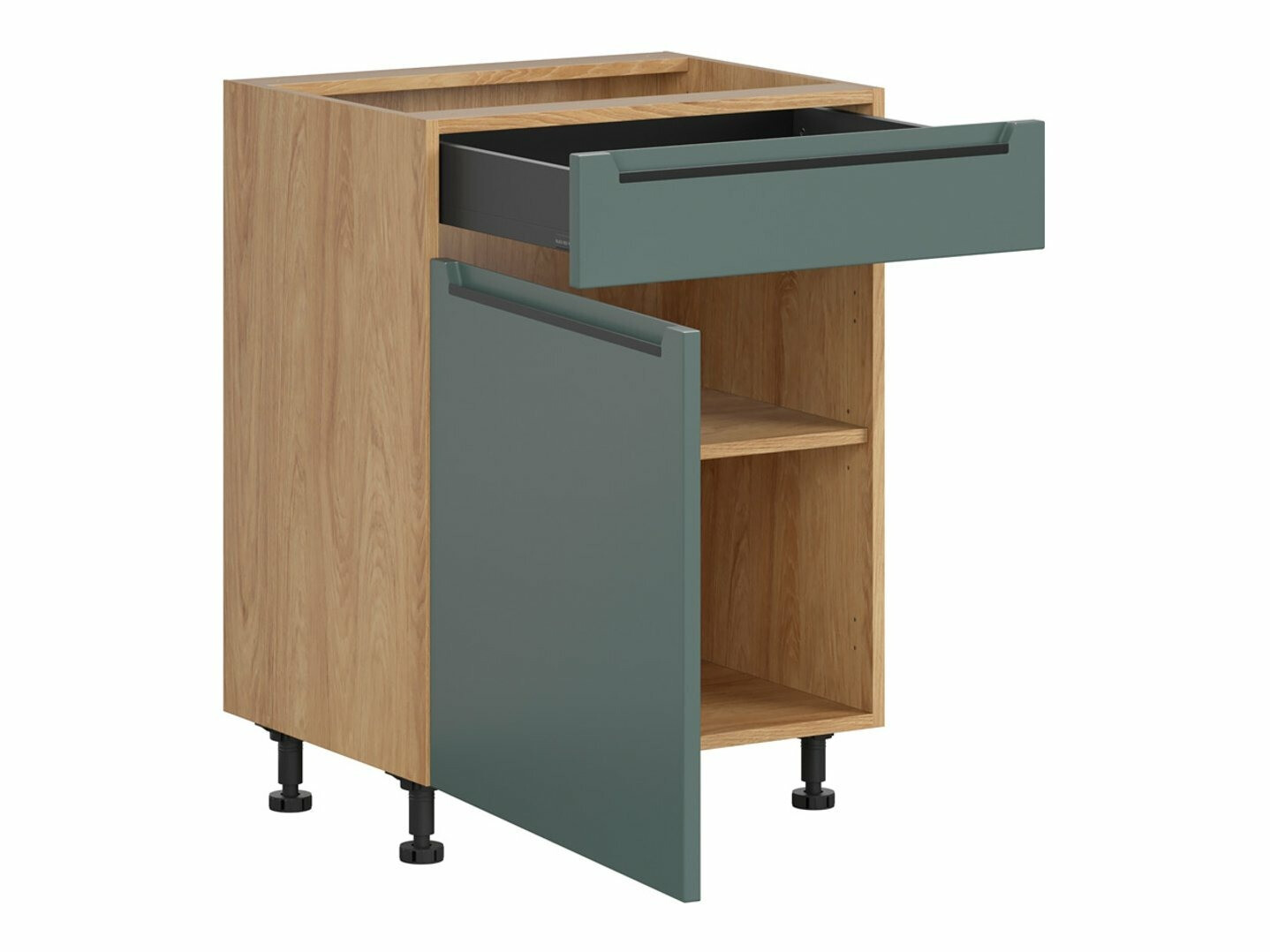 Modular cabinet with drawer and doors Riso Green 105
