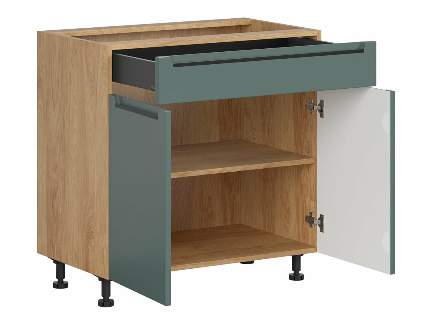 Modular cabinet with drawer and doors Riso Green 106