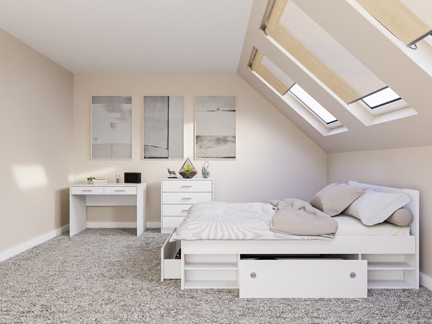 Σετ υπνοδωματίου Novsore 155 (Άσπρο)