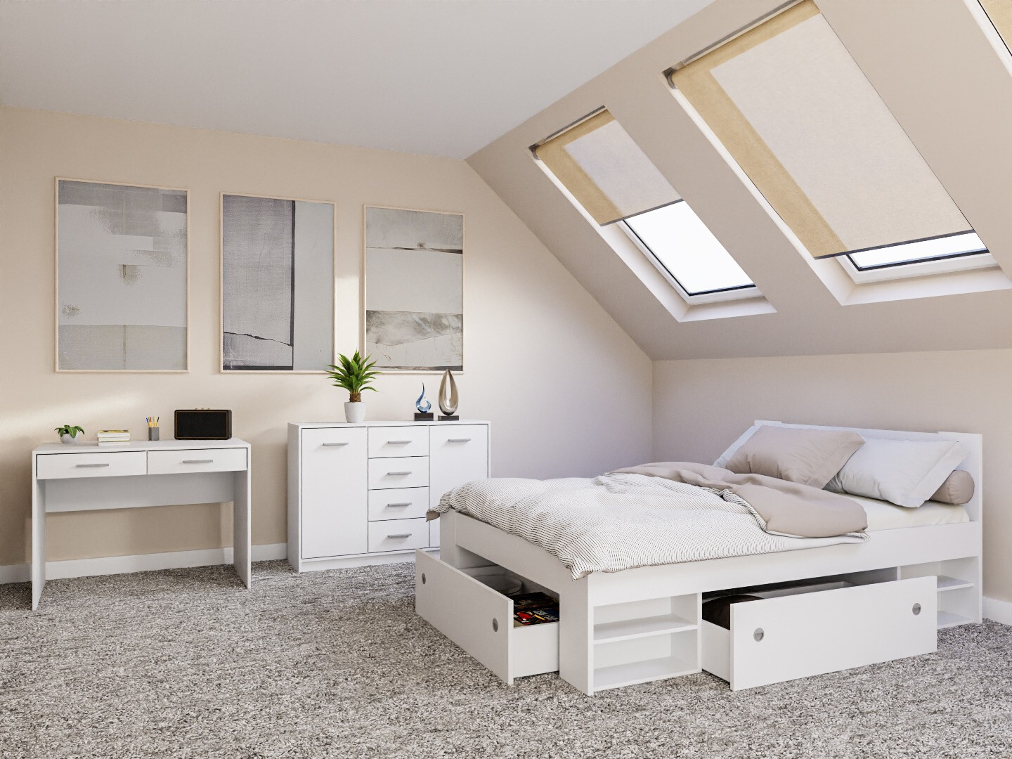 Σετ υπνοδωματίου Novsore 156 (Άσπρο)