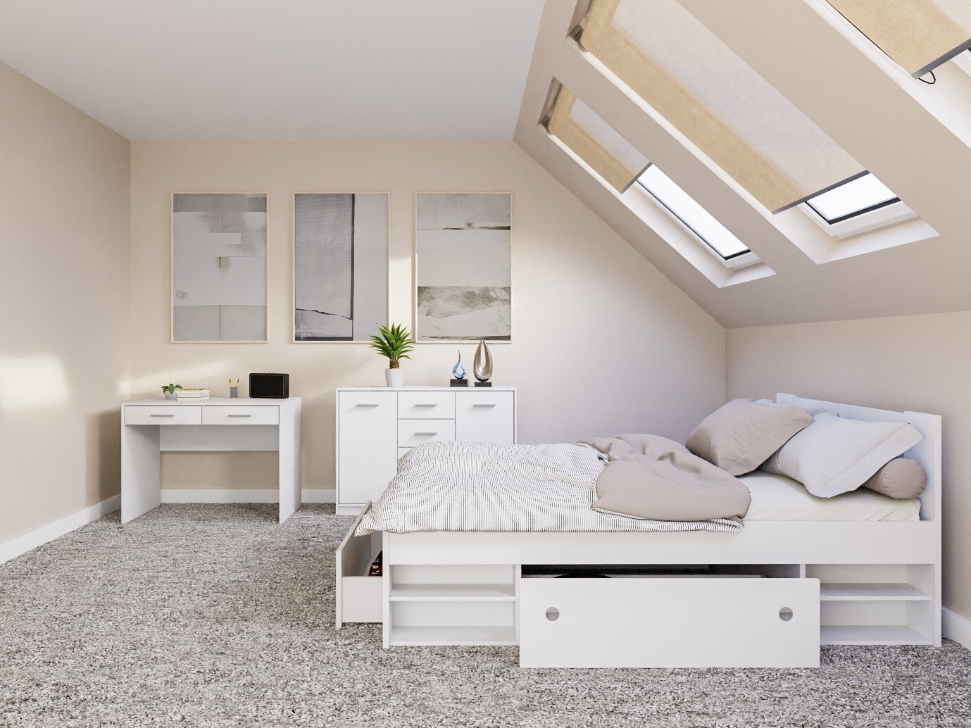 Σετ υπνοδωματίου Novsore 156 (Άσπρο)