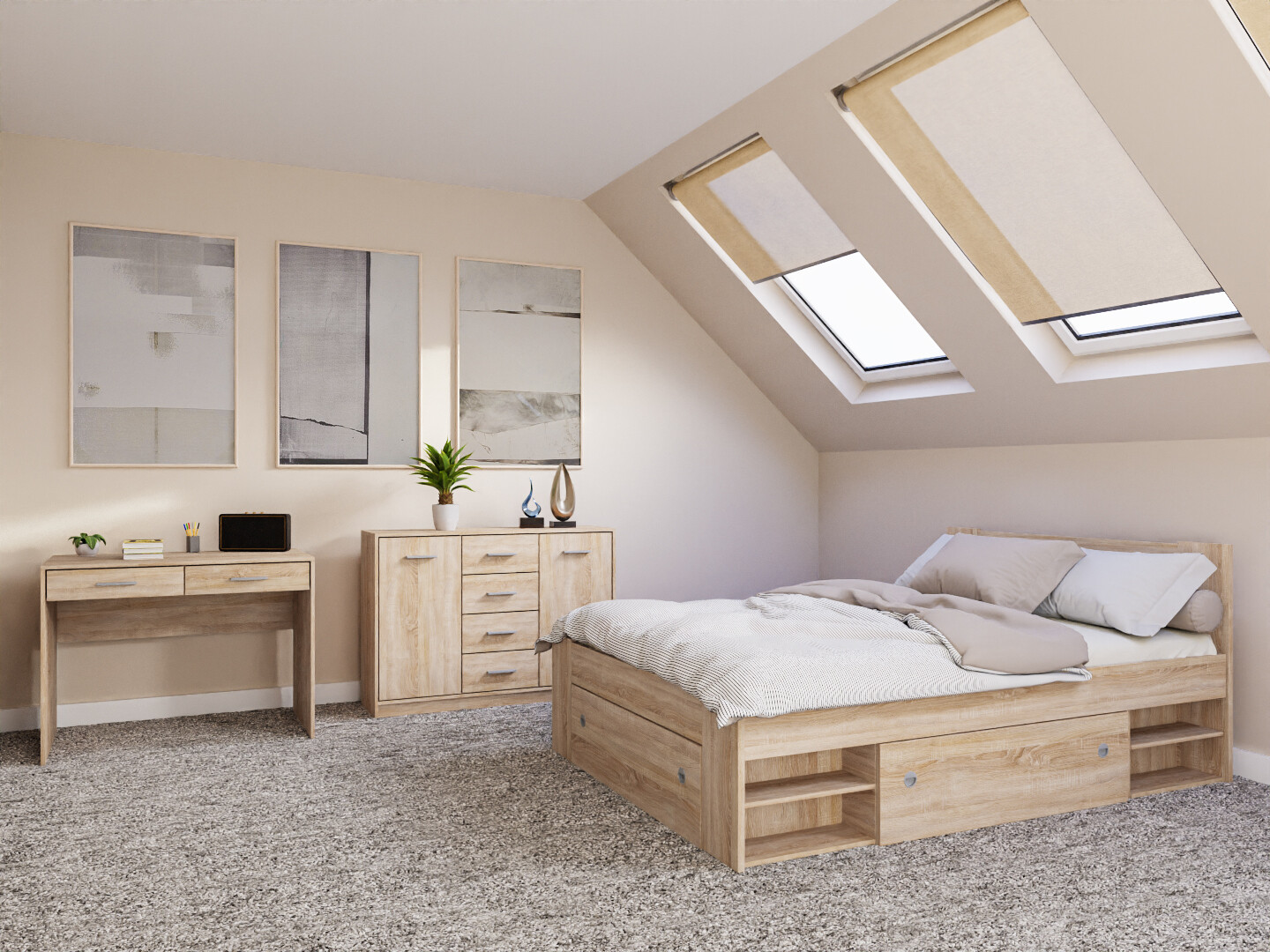 Σετ υπνοδωματίου Novsore 156 (Sonoma οξιά)