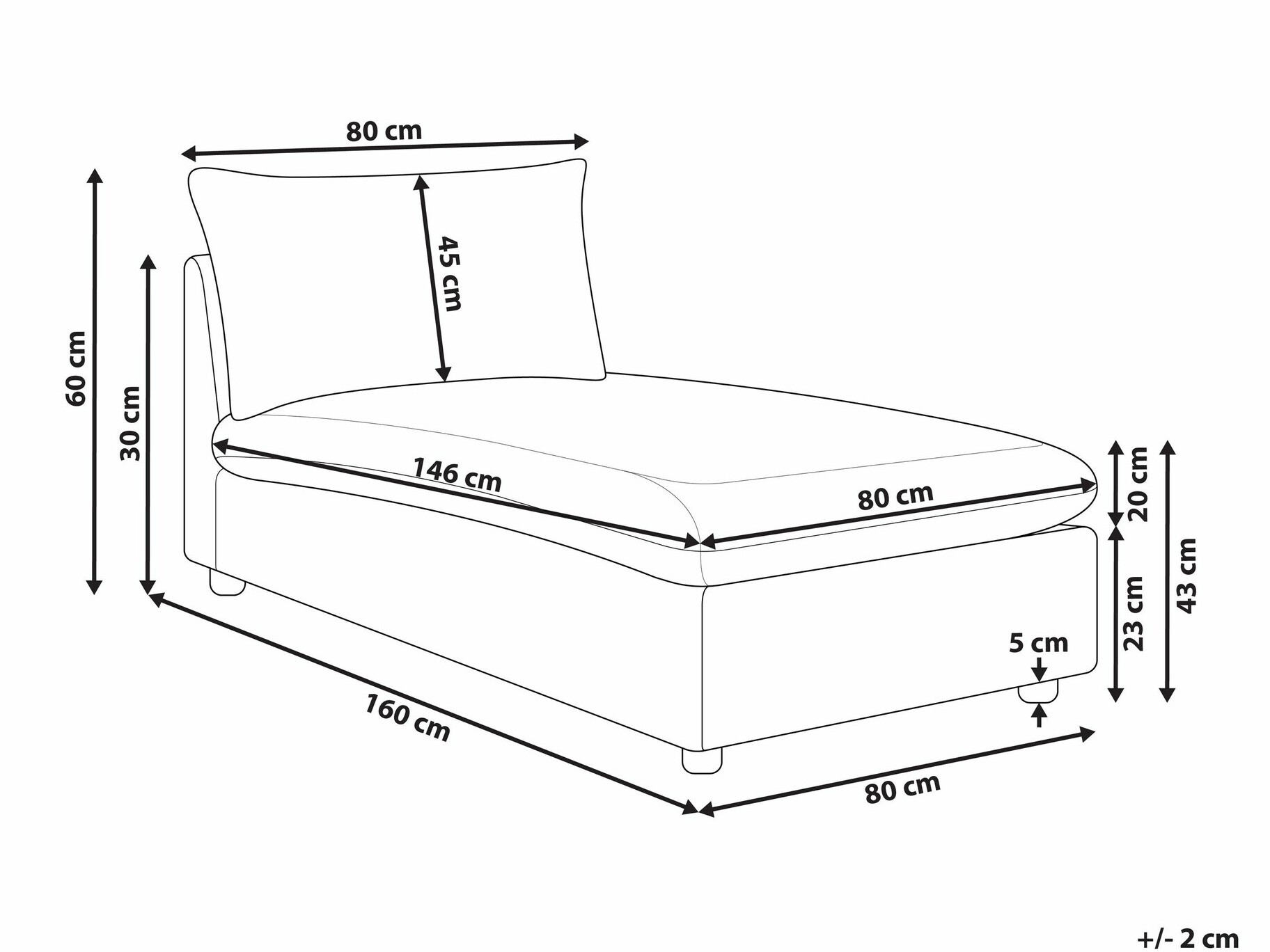 Chaise longue Berwyn 2473 (Taupe)