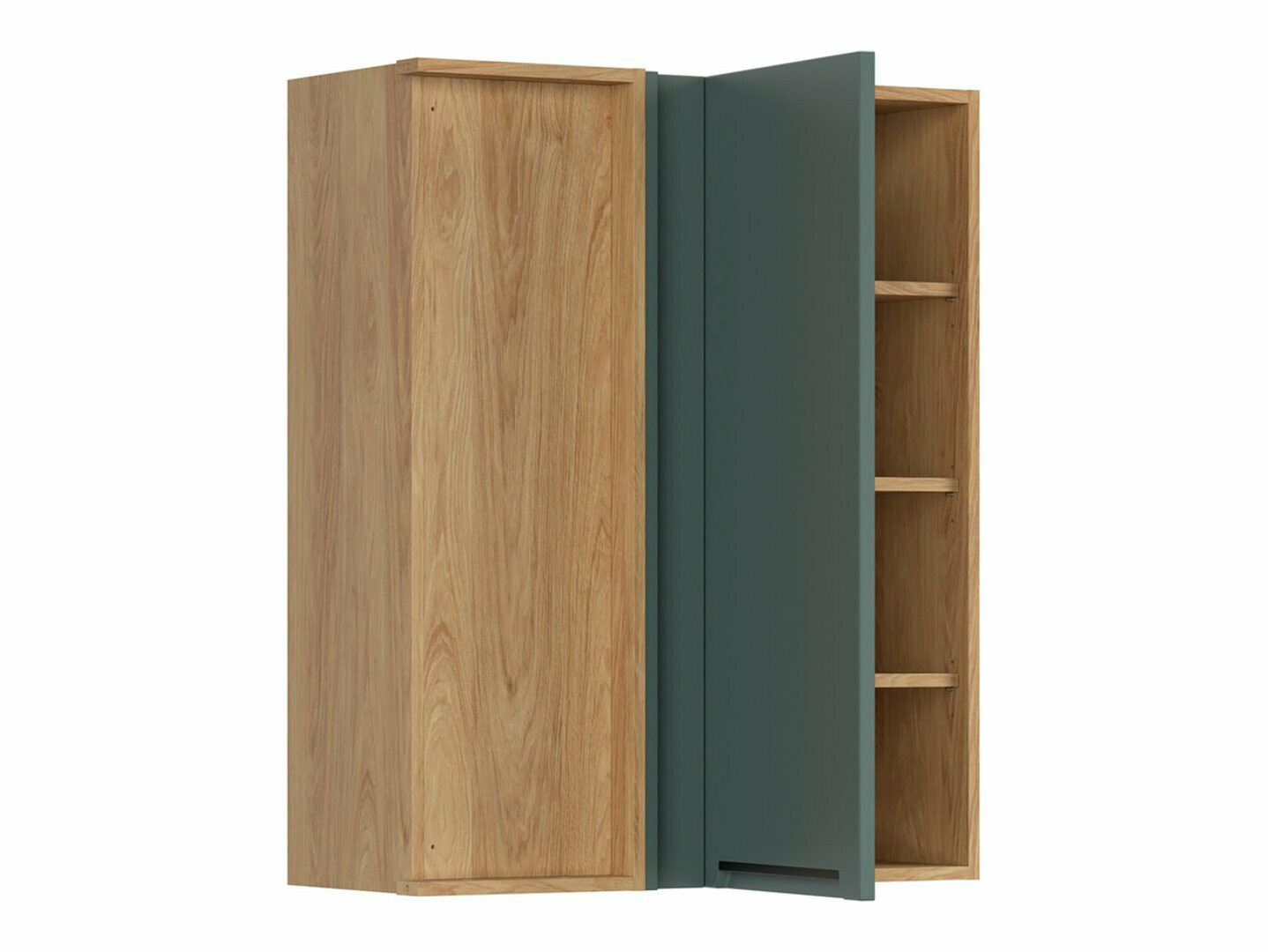 Modular wall-mounted corner cabinet Riso Green 156