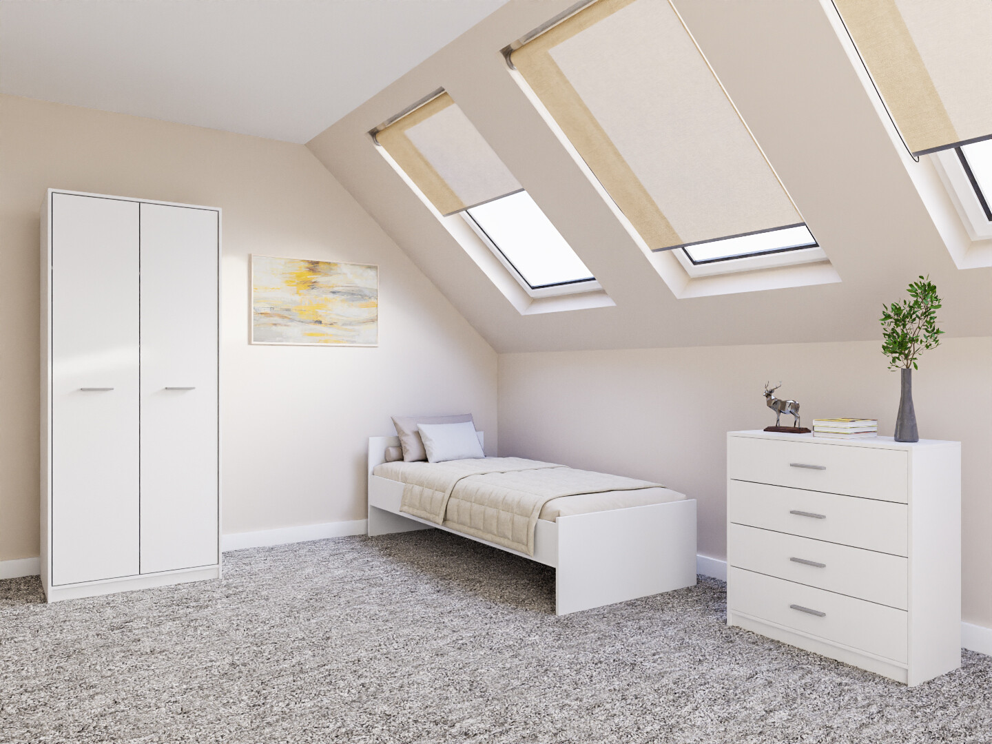 Σετ υπνοδωματίου Novsore 151 (Άσπρο)