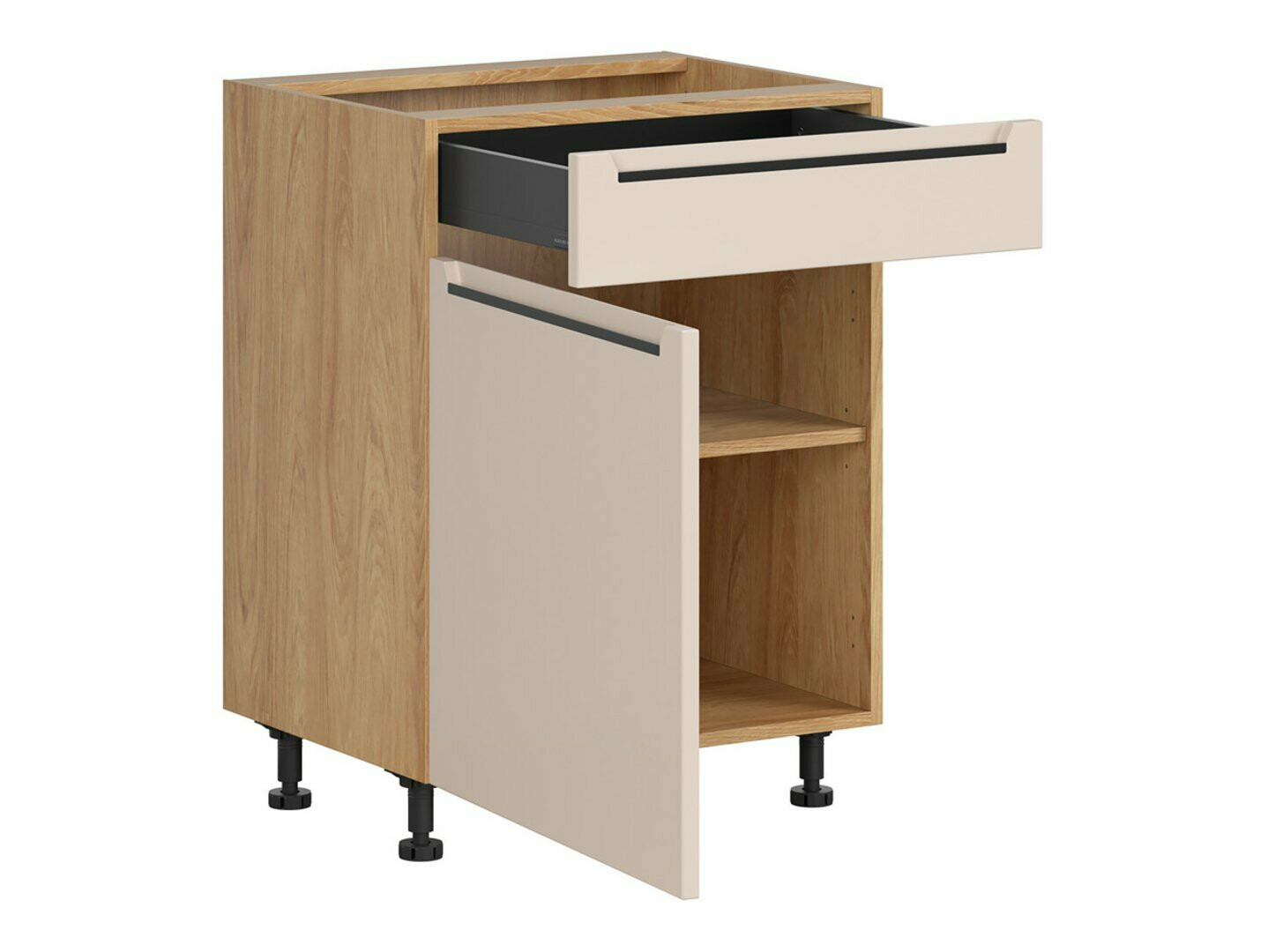 Modular cabinet with drawer and doors Riso Beige 105