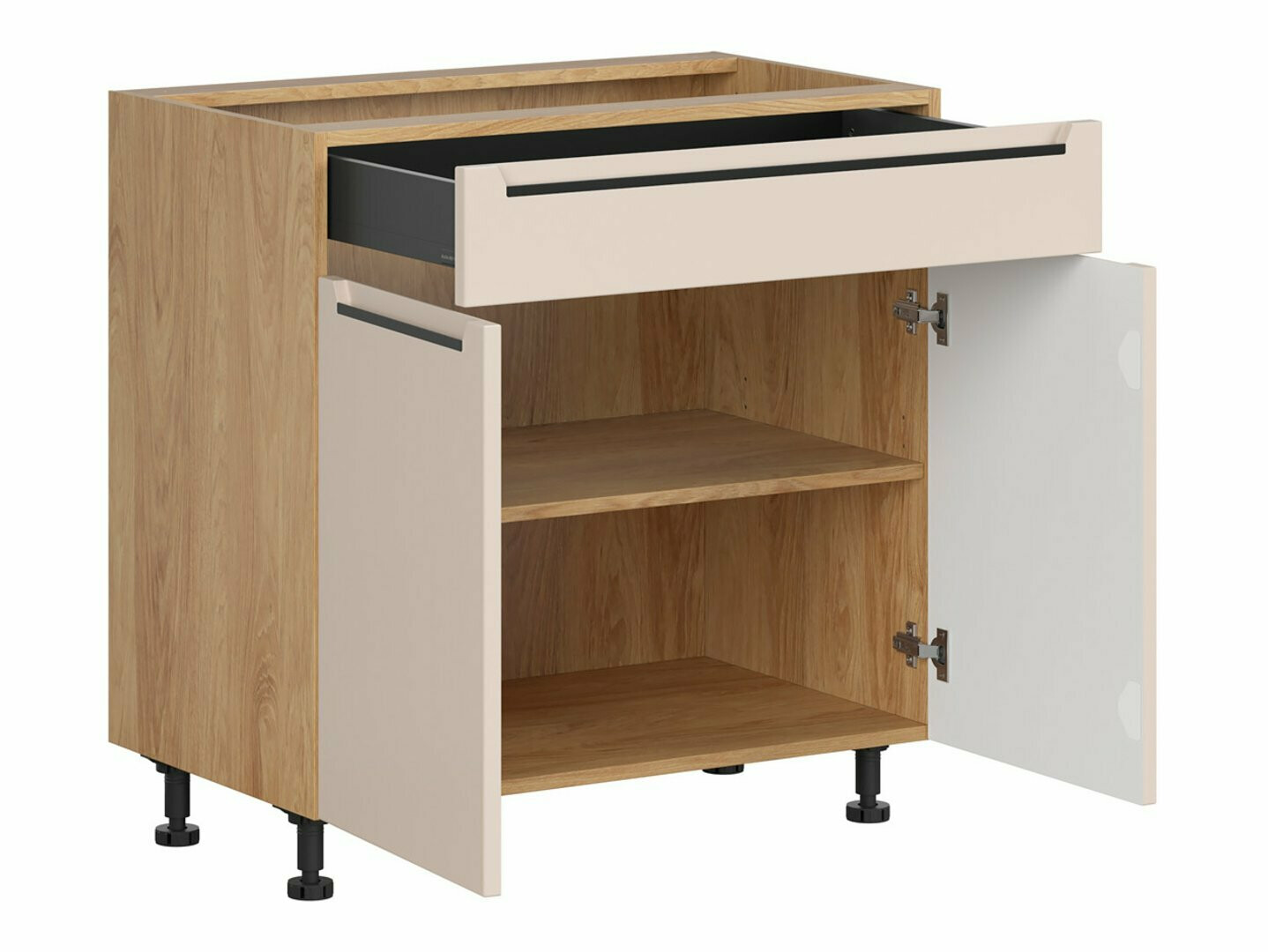 Modular cabinet with drawer and doors Riso Beige 106