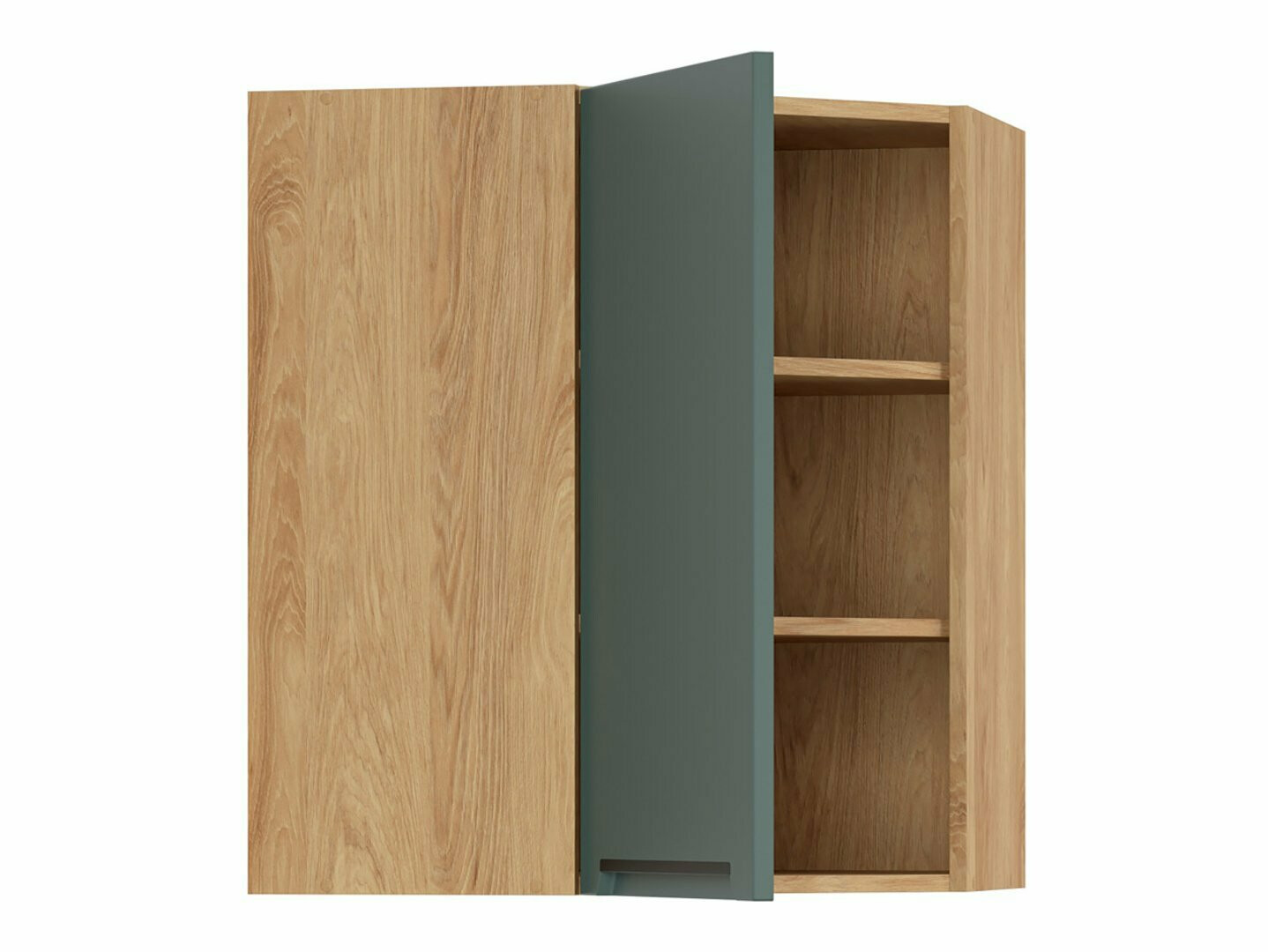 Modular wall-mounted corner cabinet Riso Green 160