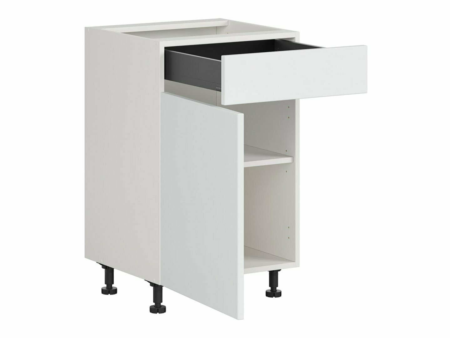 Modular cabinet with drawer and doors Top White 104
