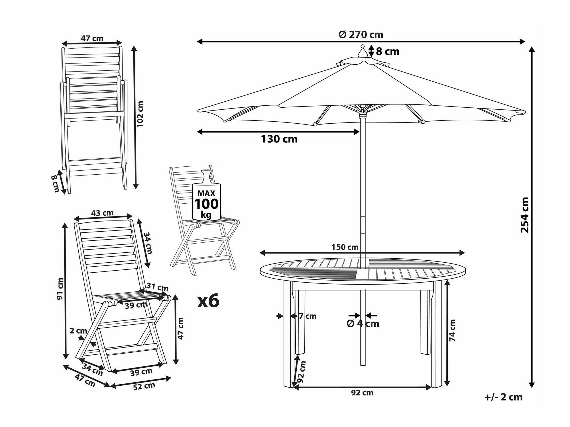 Table and chairs set Berwyn 2493