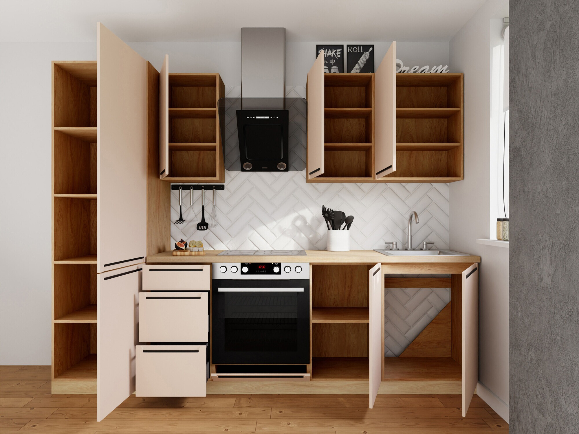 Modular kitchen set Riso Beige 169