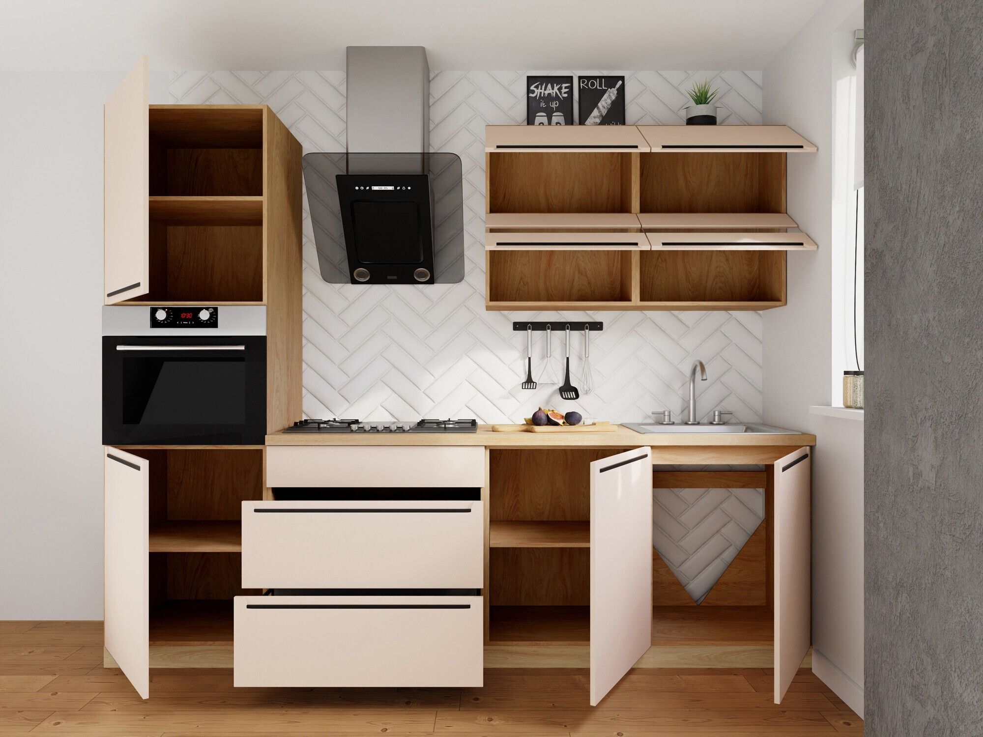 Modular kitchen set Riso Beige 171