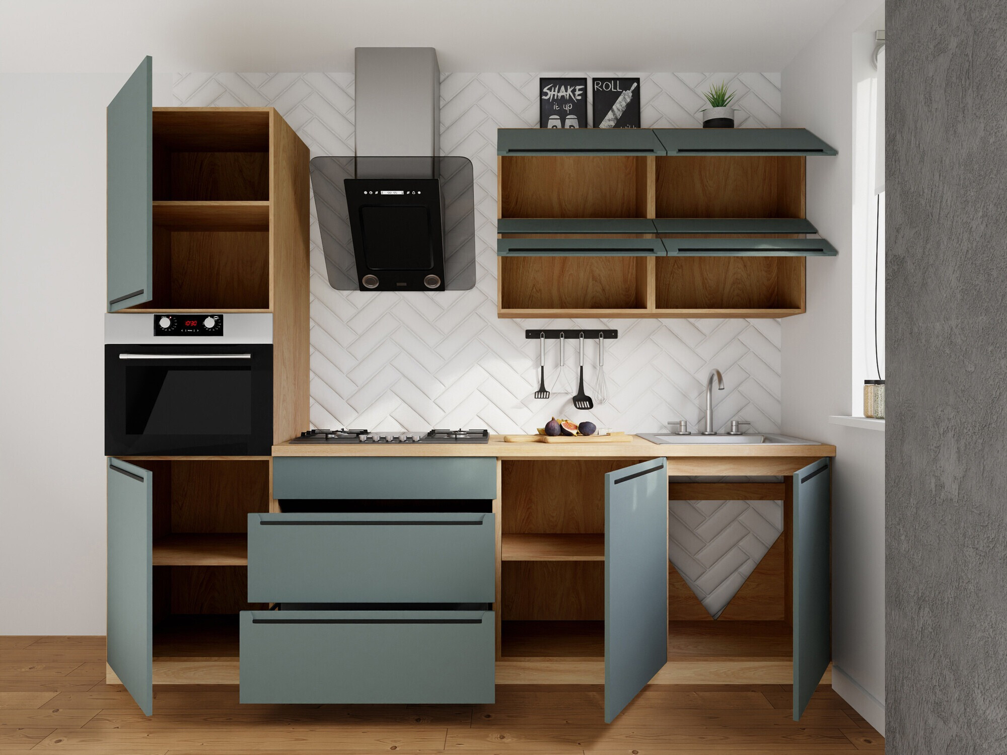 Modular kitchen set Riso Green 170