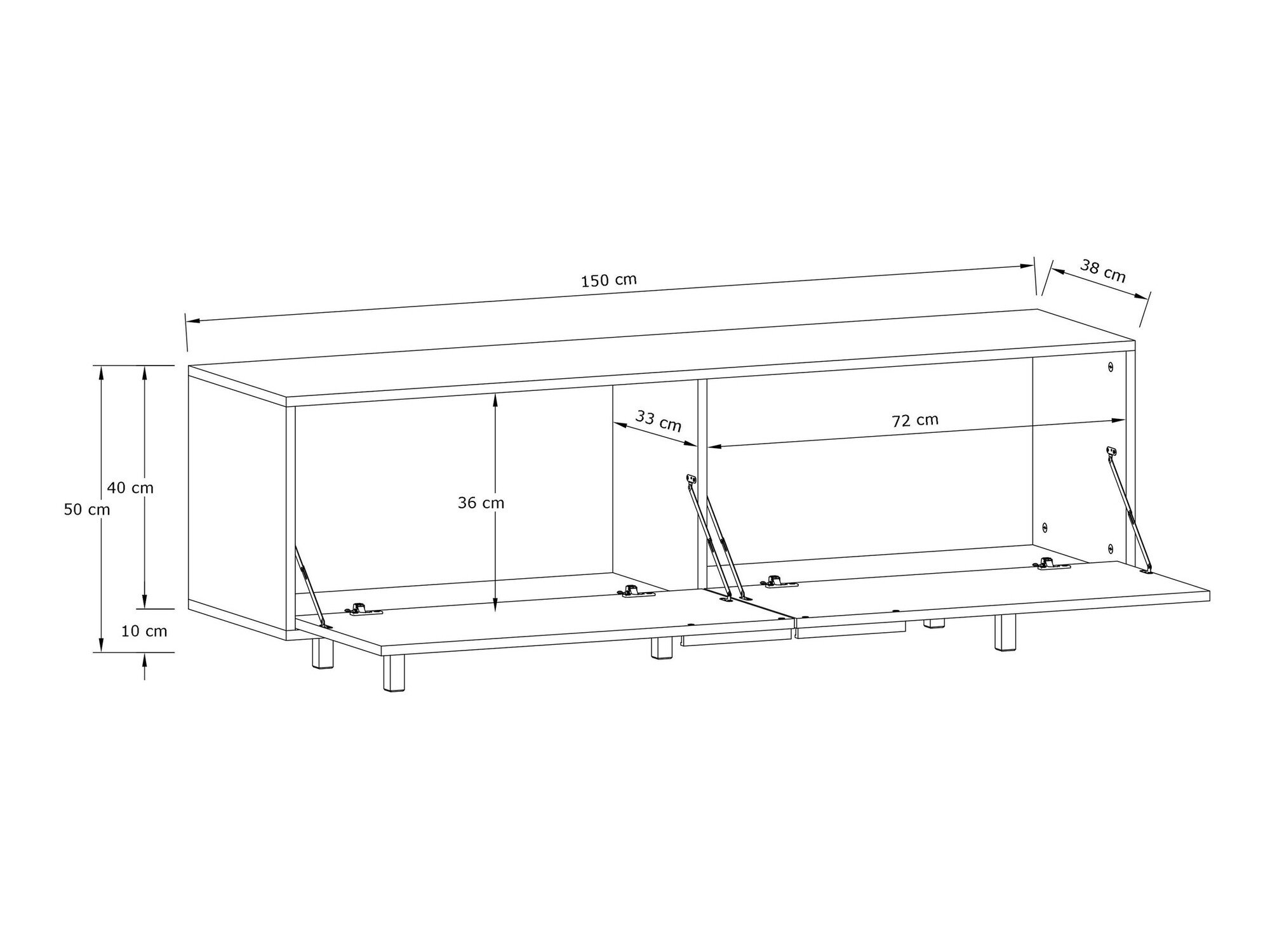 Έπιπλο τηλεόρασης Denton 1440 (Δρυς)