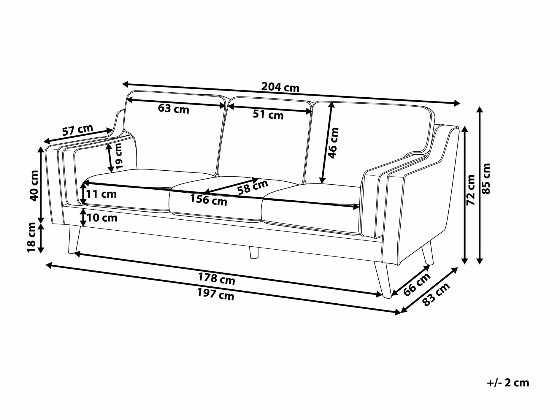 Καναπές Berwyn 263 (Μπεζ)