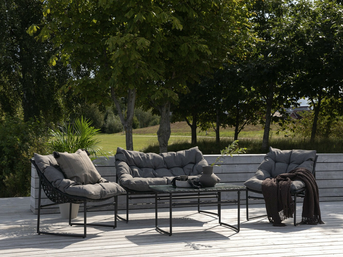 Outdoor furniture set Dallas 4732 (Black + Grey)