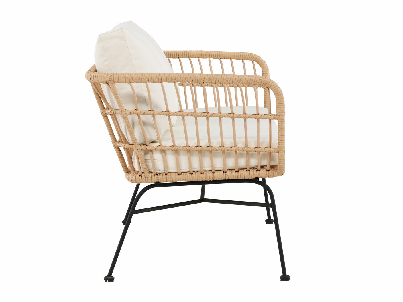 Καναπές εξωτερικού χώρου Dallas 5187 (Ανοιχτό χρώμα ξύλου + Μπεζ)