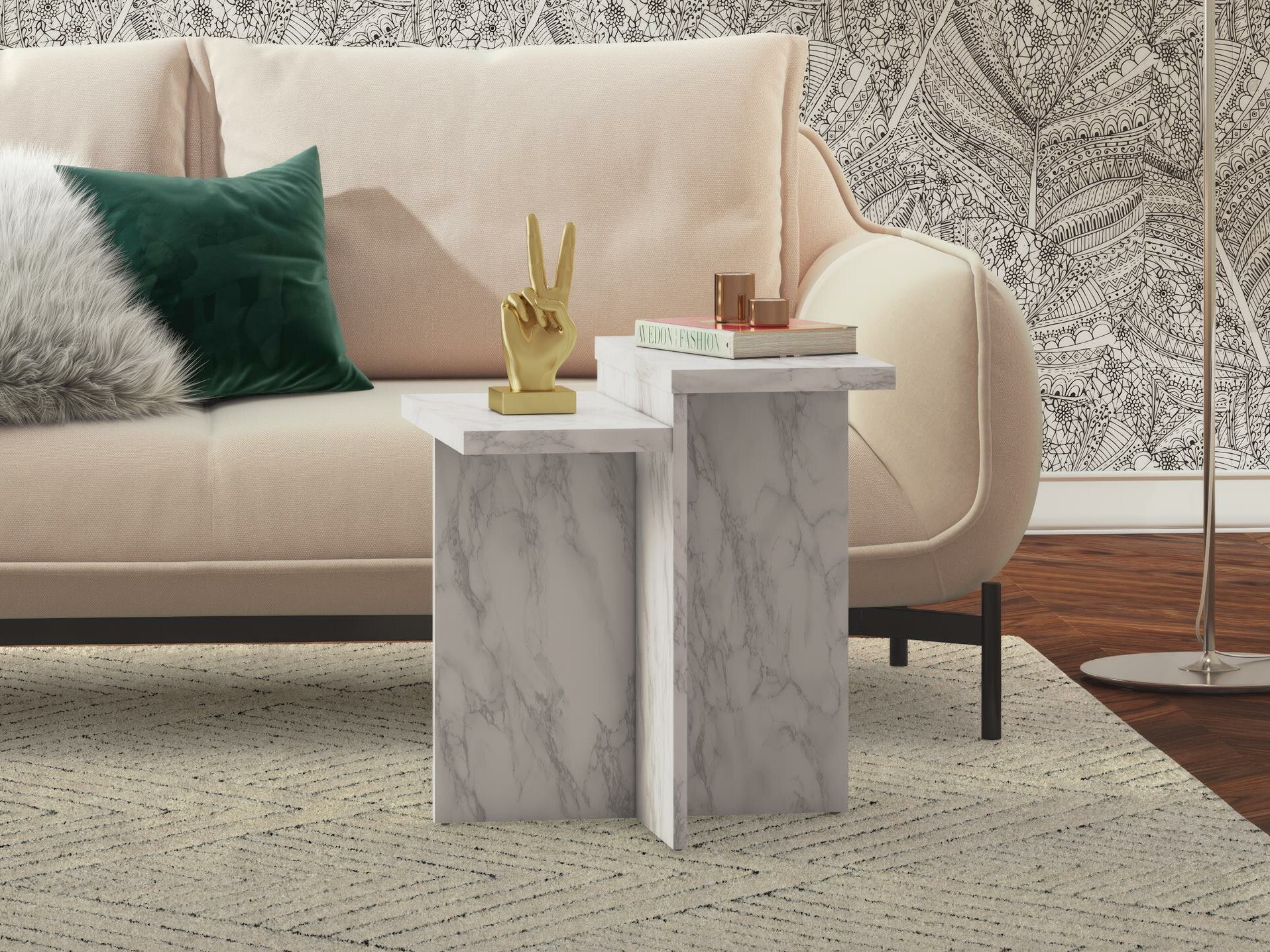 Τραπεζάκι σαλονιού CosmoLiving by Cosmopolitan 169 (Λευκό μάρμαρο)