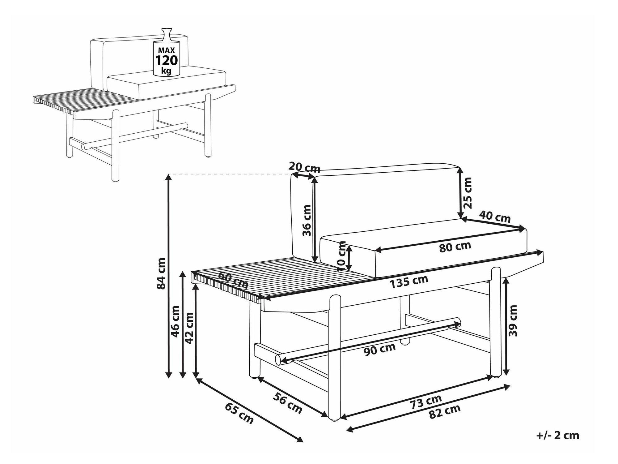 Outdoor bench Sorsono 100