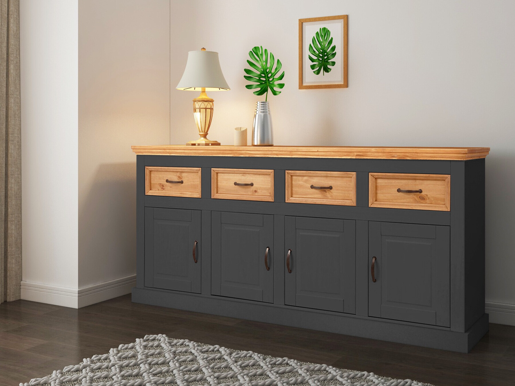 Συρταριέρα Tolelio 106 (Ανθρακί + Πεύκο)