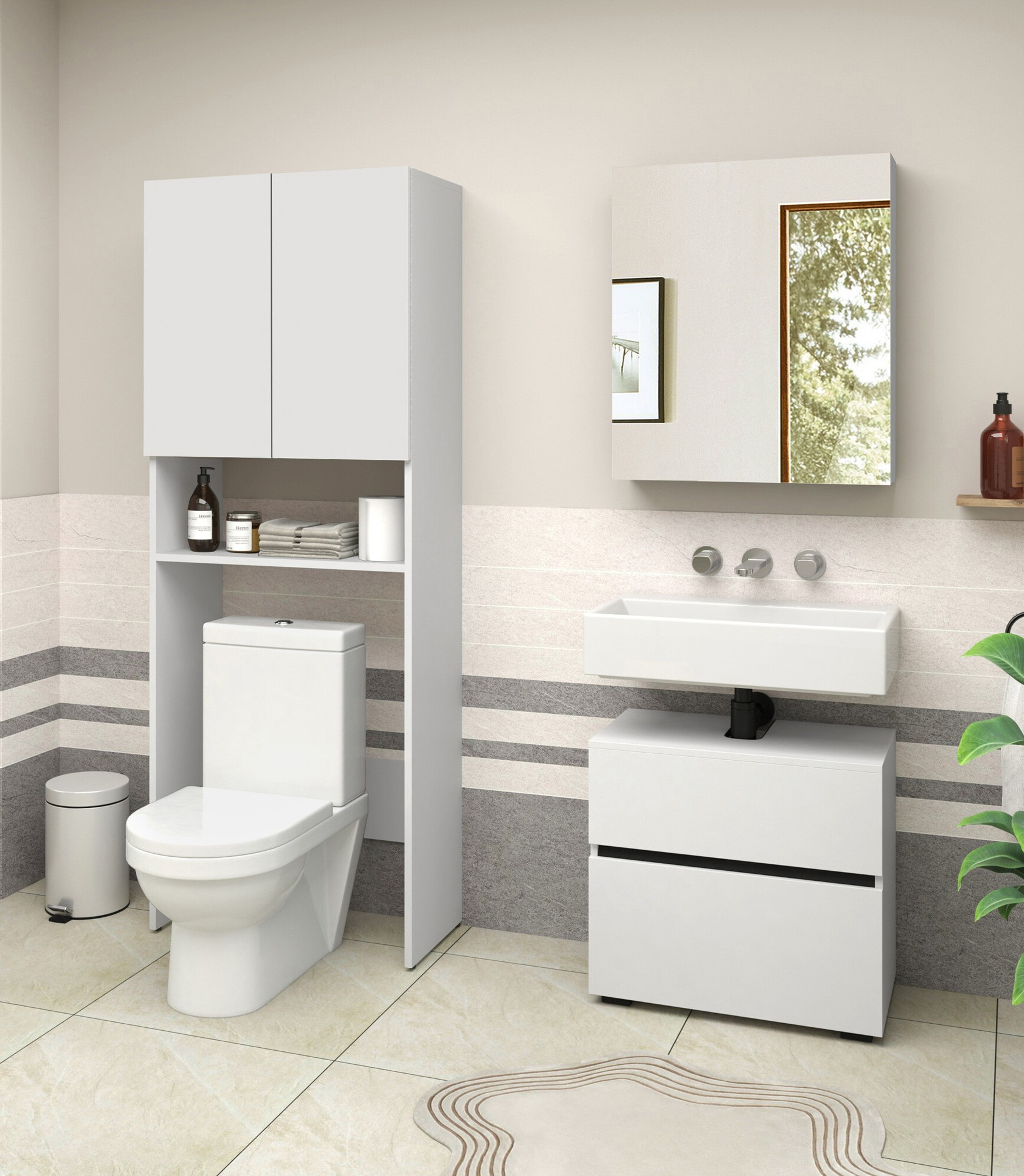 Bathroom shelf Soncamu 114 (White)