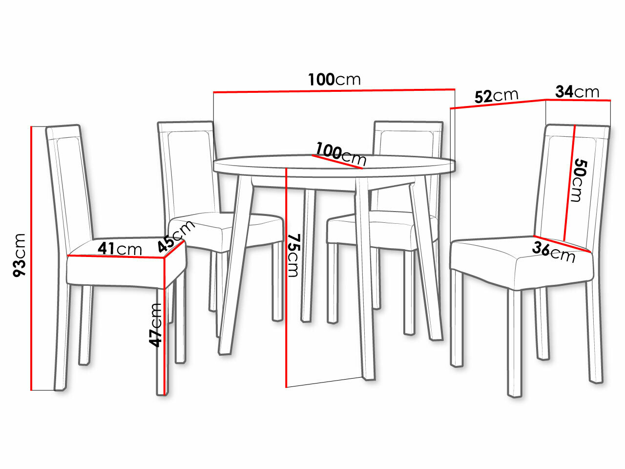 Dining set Victorville 256 (Grandson oak + Black)