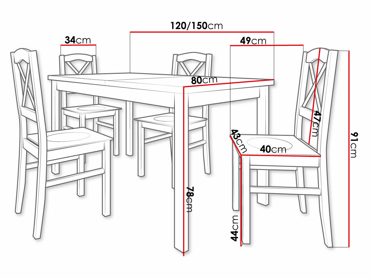 Dining set Victorville 281 (White + Grandson oak)