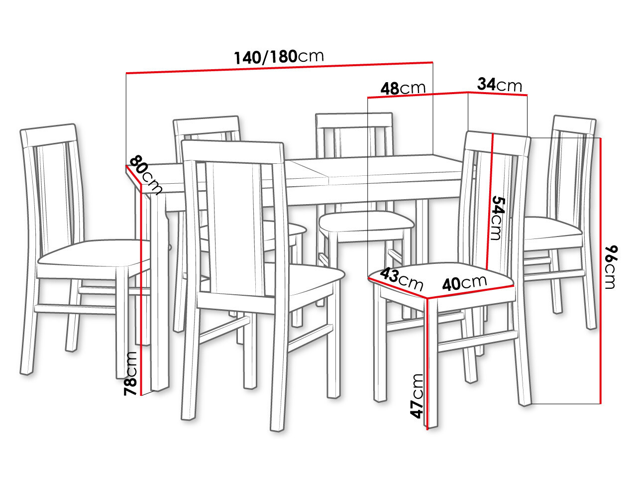 Σετ τραπεζαρίας Victorville 293 (Καρυδί)