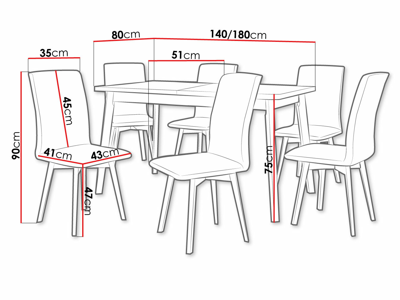 Dining set Victorville 335 (White)
