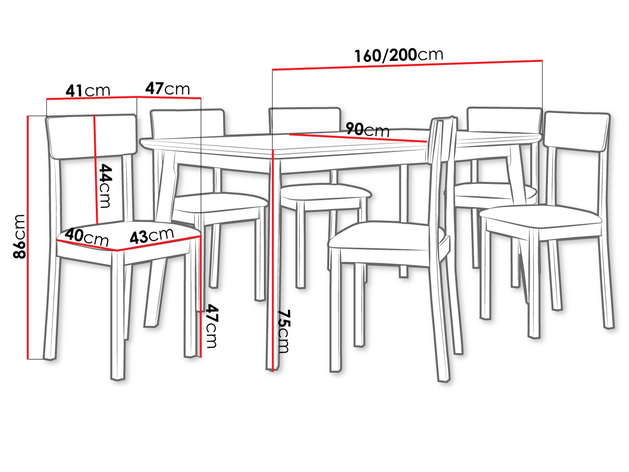 Dining set Victorville 350 (White)