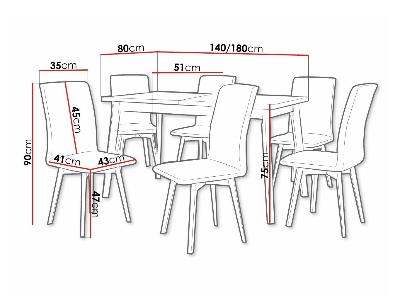 Dining set Victorville 324 (White)