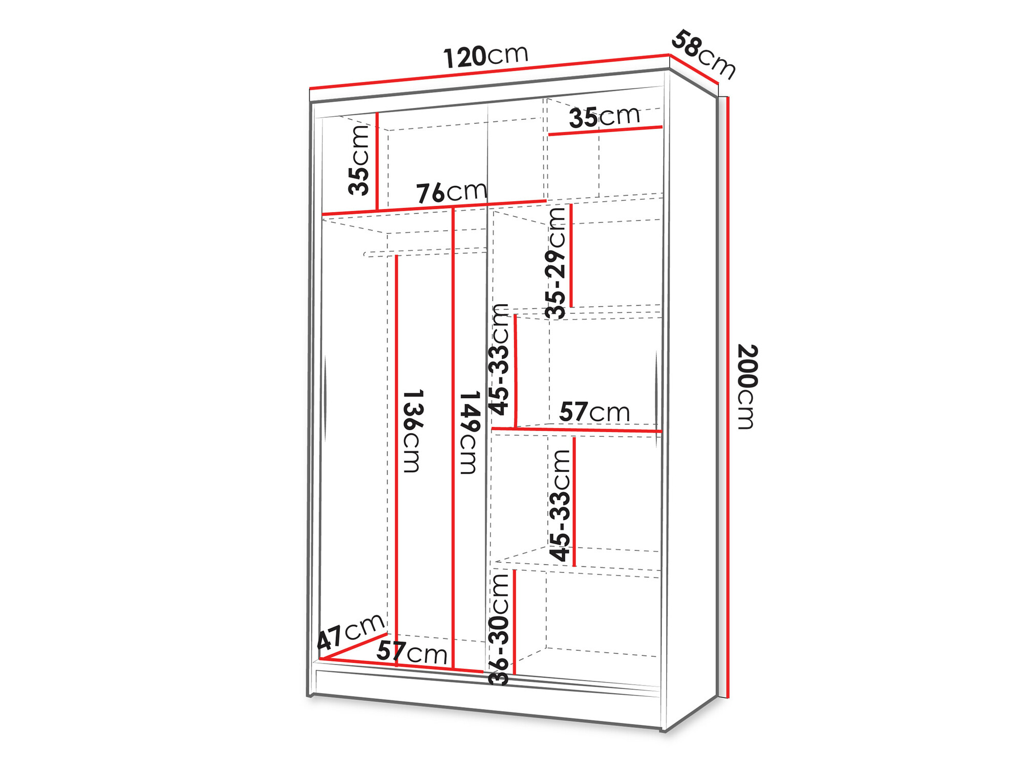 Ντουλάπα Closico Salvor I (Μαύρο + Artisan βελανιδιά)