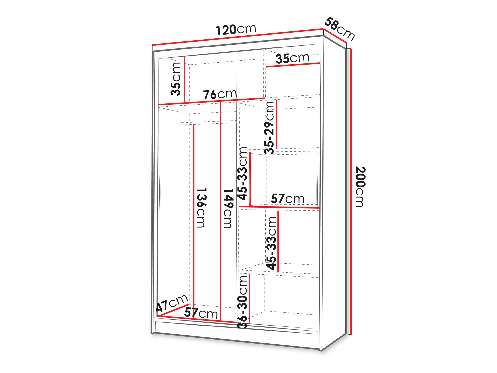 Ντουλάπα Closico Salvor II (Μαύρο + Artisan βελανιδιά)