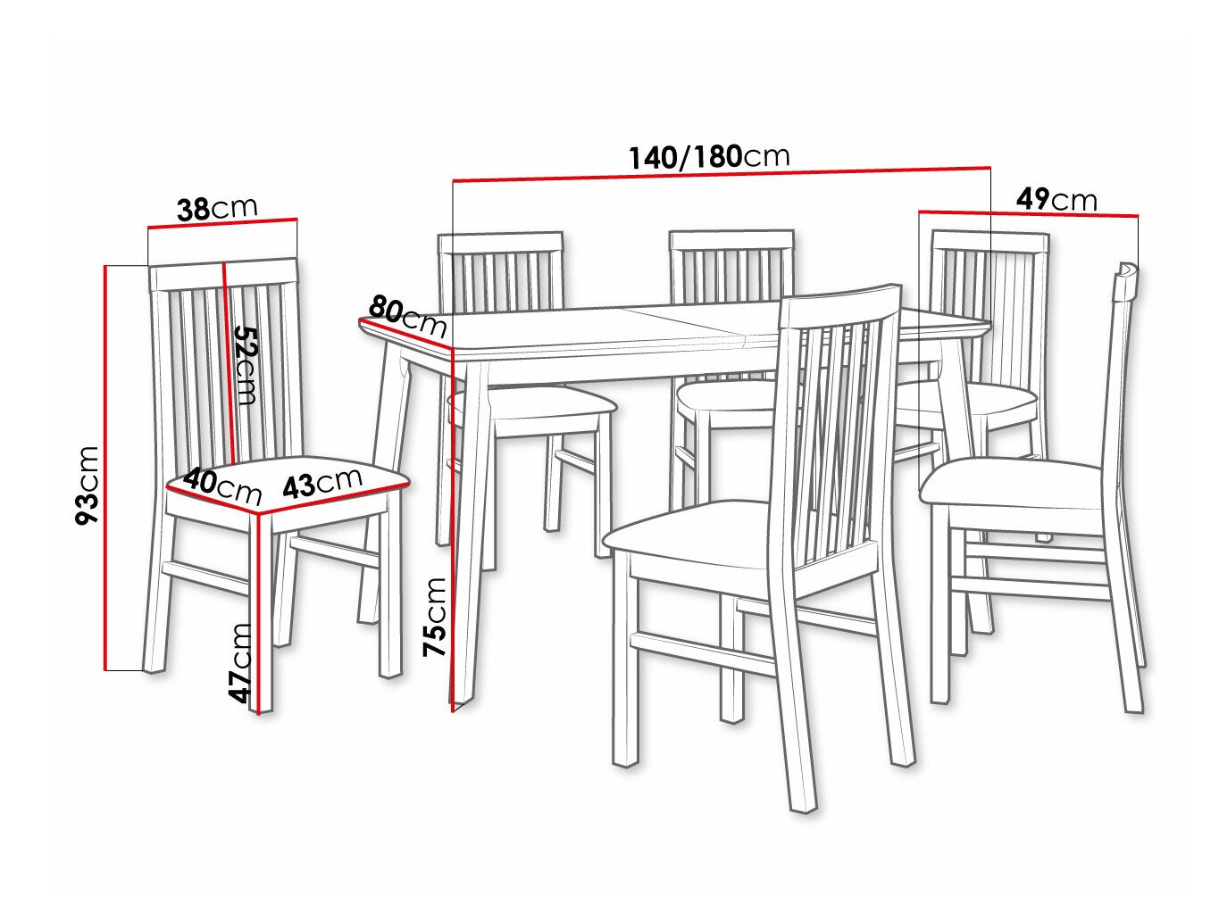 Σετ τραπεζαρίας Victorville 267 (Άσπρο)