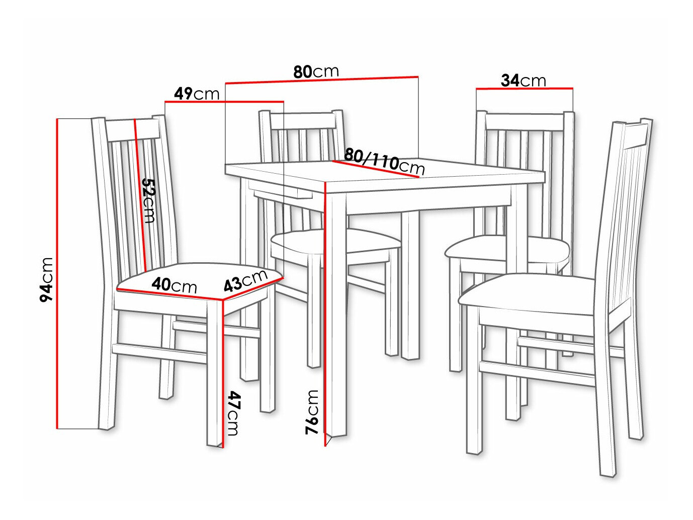 Dining set Victorville 319 (White)