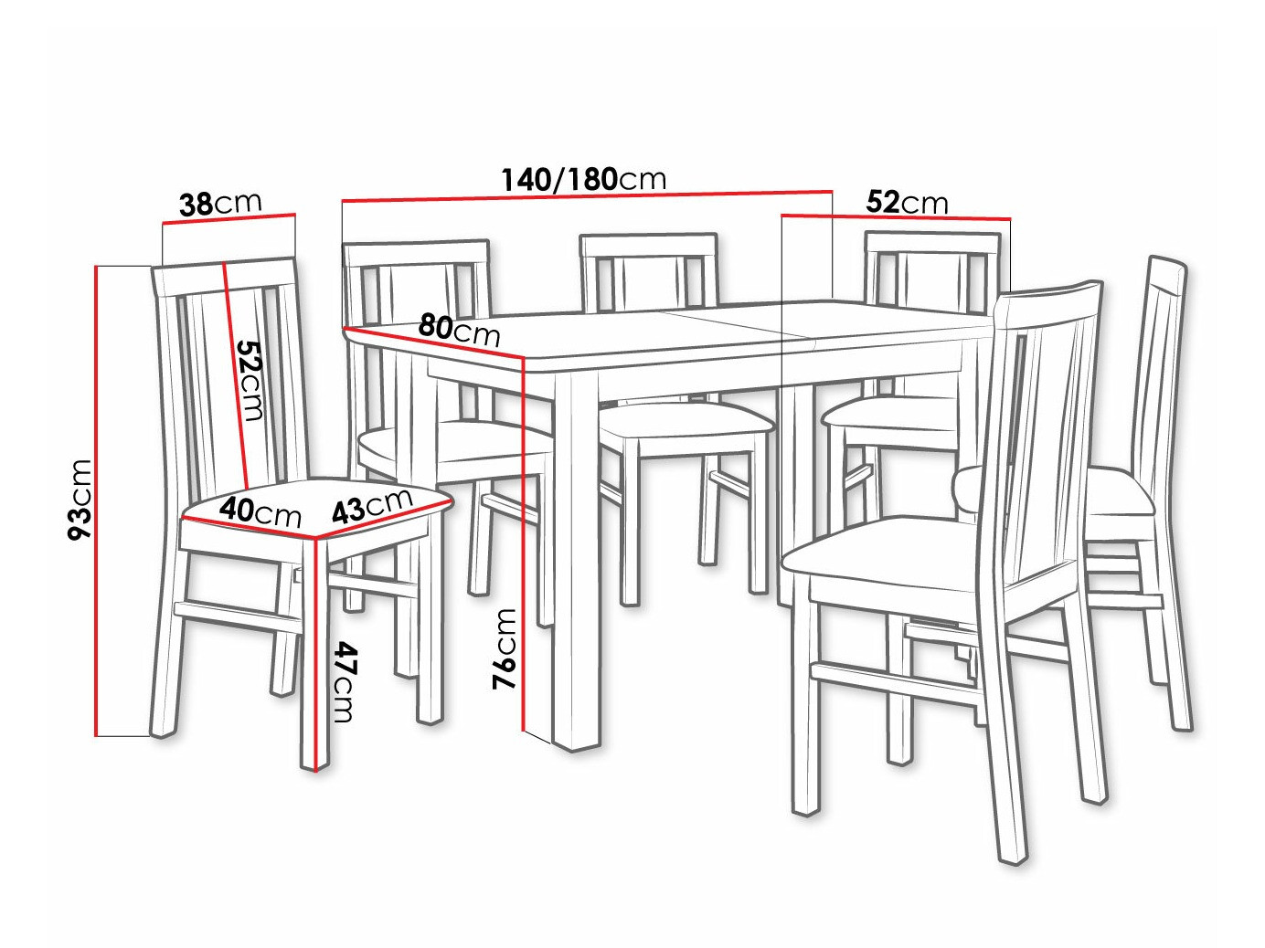 Σετ τραπεζαρίας Victorville 311 (Καρυδί)