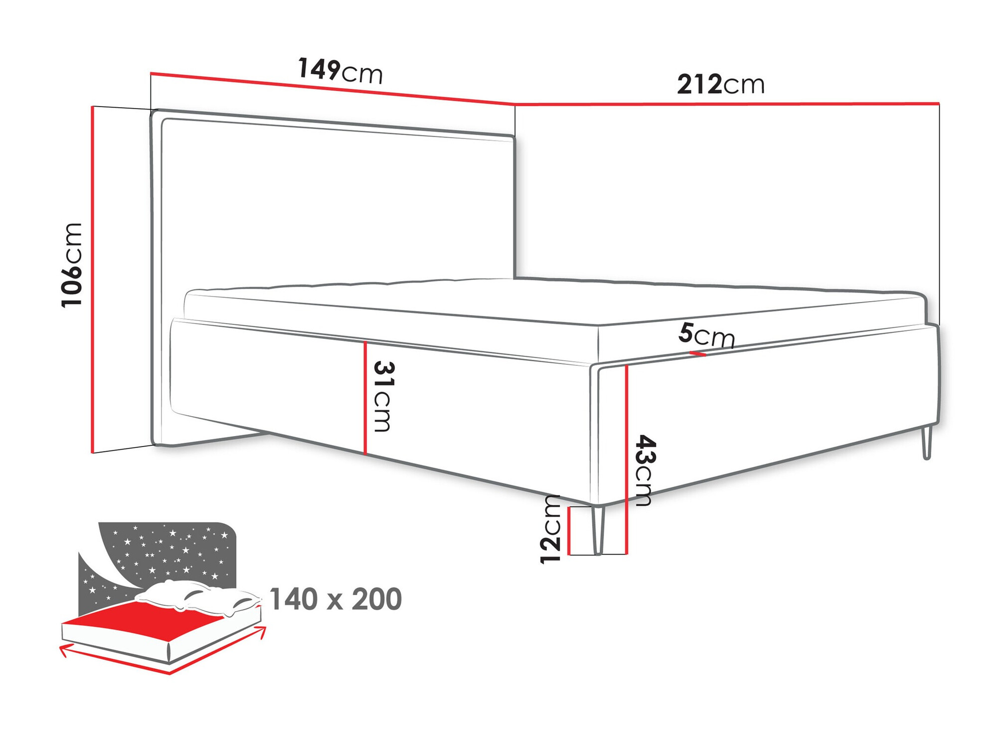 Bed ComfiDream Liruna (Poso 52)