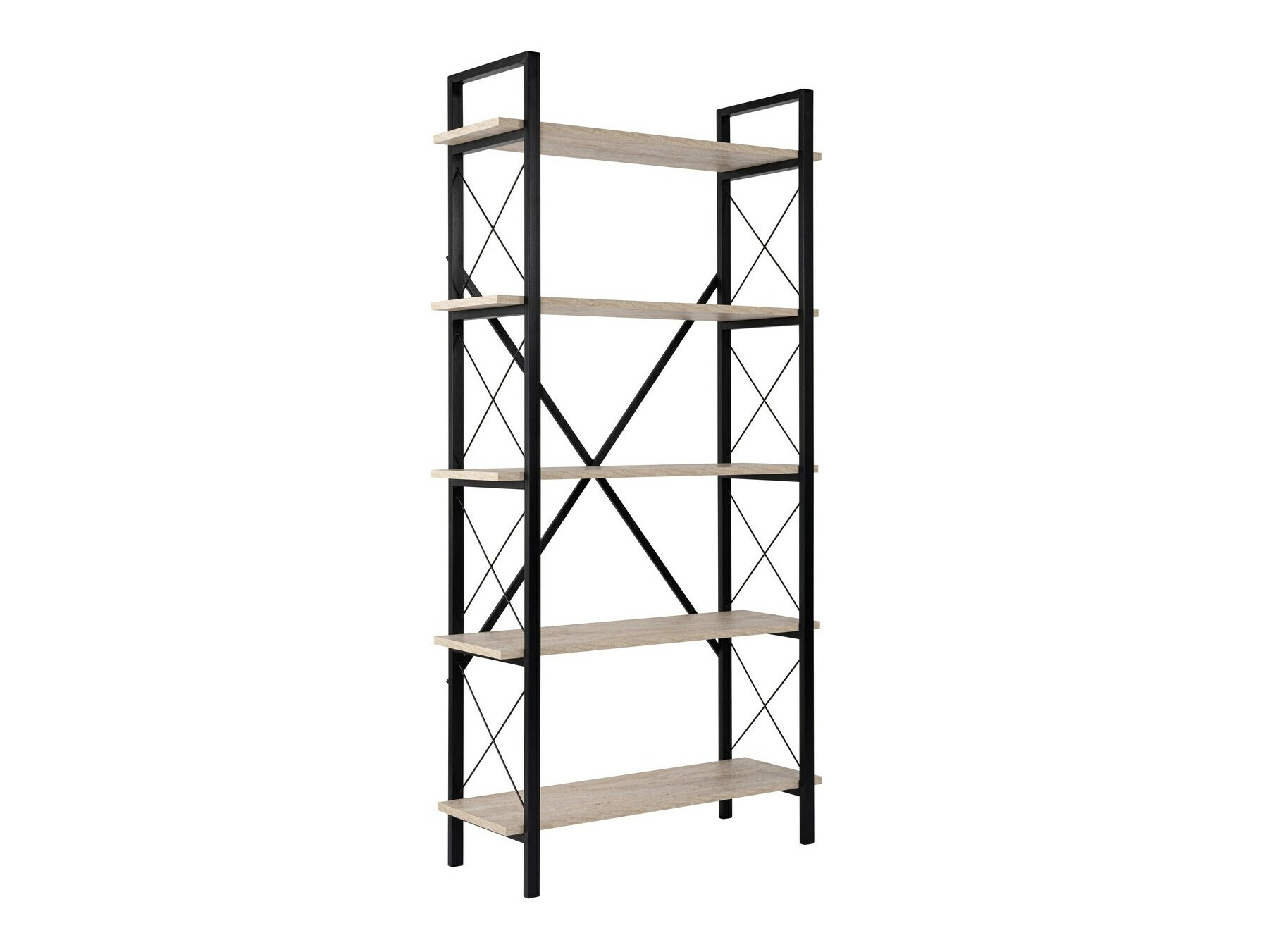 Bookcase Novato 115 (Light Brown + Black)